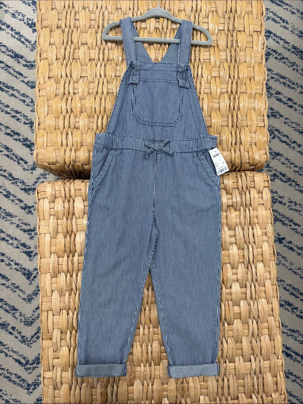Girls striped overalls size 5T